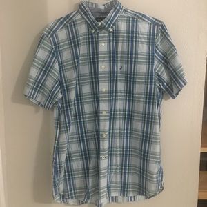 EUC Nautica Slim Fit Plaid Shirt Sz L